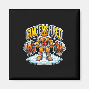 Gingershred Funny Gingerbread Man Gym Bodybuilding Magnet