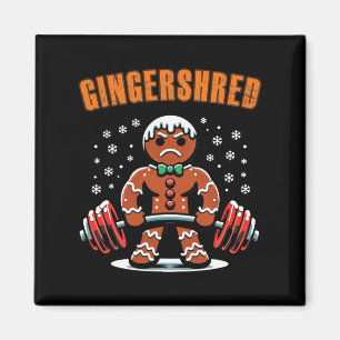 Gingershred Funny Gingerbread Man Gym Bodybuilding Magnet