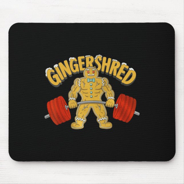 Gingershred Funny Gingerbread Man Gym Bodybuilding Mousepad (Vorne)