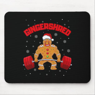 Gingershred Funny Gingerbread Man Gym Bodybuilding Mousepad