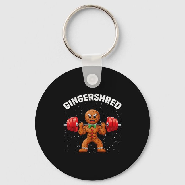 Gingershred Funny Gingerbread Man Gym Bodybuilding Schlüsselanhänger (Vorderseite)