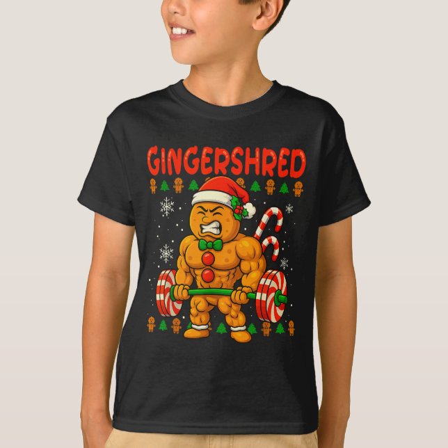 Gingershred Gingerbread Christmas Workout Gym Ging T-Shirt (Vorderseite)