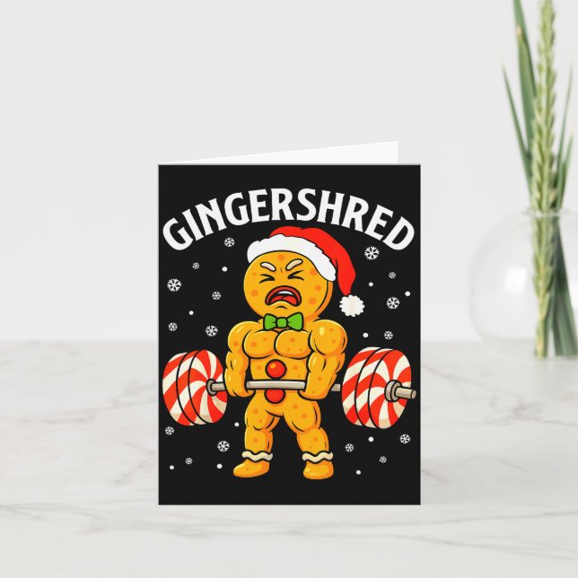 Gingershred Lustiger Gingerbread-Mann Gym Bodybuil Karte (Vorderseite)