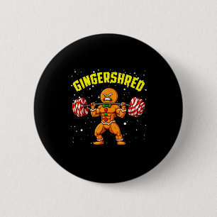Gingershred Lustiger Weihnachtsmann Gym Fitness Button