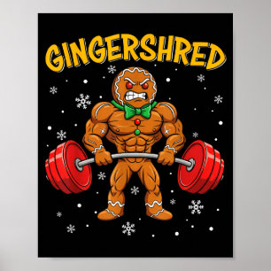 Gingershred Lustiger Weihnachtsmann Gym Fitness Poster
