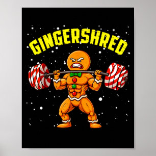 Gingershred Lustiger Weihnachtsmann-Gym-Körperkult Poster