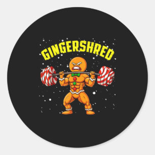 Gingershred Lustiger Weihnachtsmann-Gym-Körperkult Runder Aufkleber