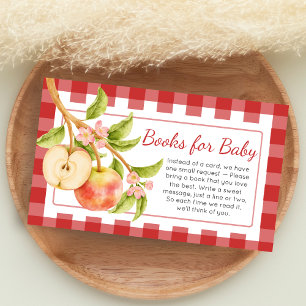Gingham Apfel Unserer Lieblings-Baby- Shower-Buch  Begleitkarte