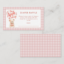 Gingham Apple of Eye Diaper Raffle Baby Shower Begleitkarte