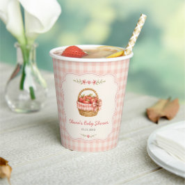 Gingham Apple of Our Eye Baby Shower Pappbecher