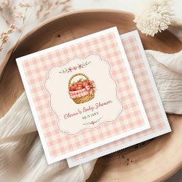 Gingham Apple of Our Eye Baby Shower Serviette