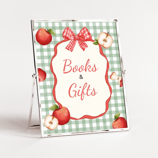 Gingham Apple unser Eye Baby Books and Gifts Sign Poster (Gingham Apple of our Eye Baby Books and Gifts Sign)