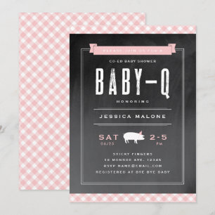Gingham Baby BBQ Co-ed Babyparty Einladung