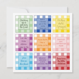 Gingham Baby Birth Ankündigung Faith basiert