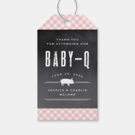 Gingham Baby GRILLEN Pink Baby Shower Geschenkanhänger