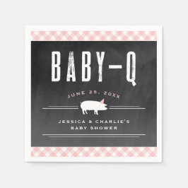 Gingham Baby GRILLEN Pink Co-ed Baby Shower Serviette