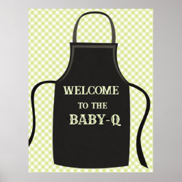 Gingham Baby-Q Willkommen Poster