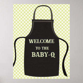 Gingham Baby-Q Willkommen Poster