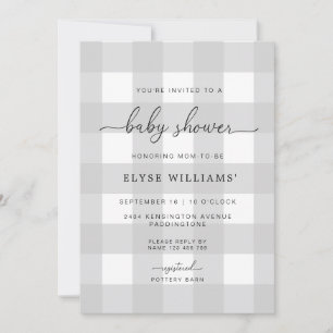 Gingham Baby Shower Einladung