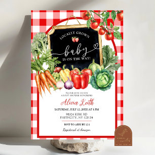 Gingham Baby Shower Einladung