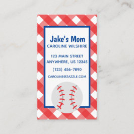Gingham Baseball Business oder Contact Card Visitenkarte