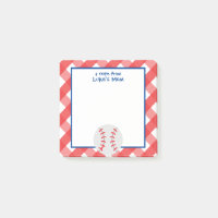 Gingham Baseball Personalisiert Post-it Notepad
