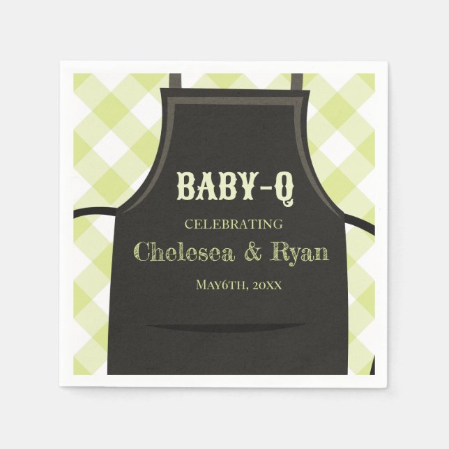 Gingham Bbq Baby Shower Serviette (Vorderseite)