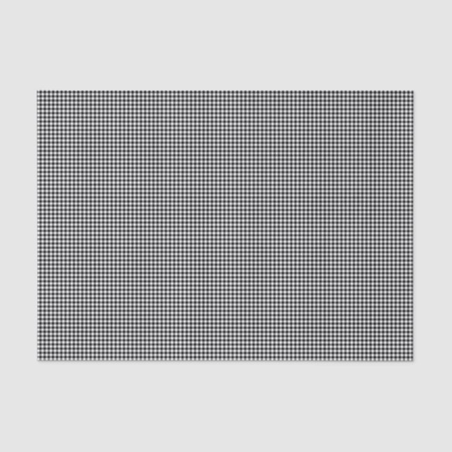 Gingham, Black-White-TISSUE-WRAP-PAPIER Seidenpapier (Vorderseite)