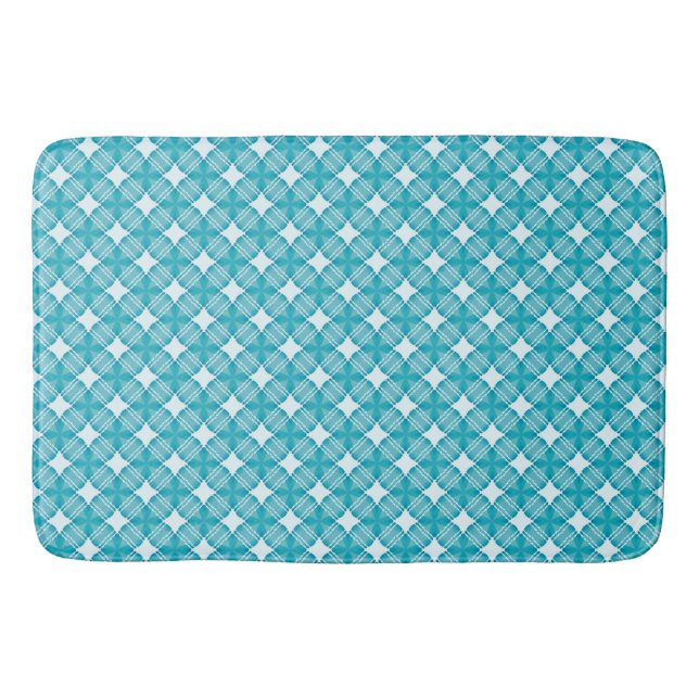 Gingham blau-weiß badematte (Vorderseite)
