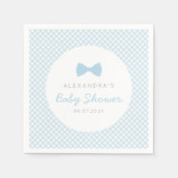 Gingham Blue-Bow-Krawatte-Babydusche