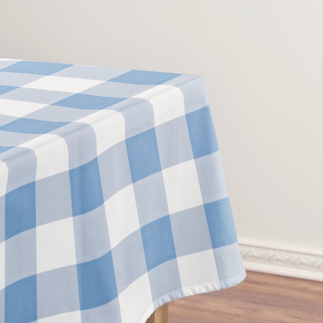 Gingham Blue Summer Picnic Kariert Tablecloth Tischdecke (Beispiel)