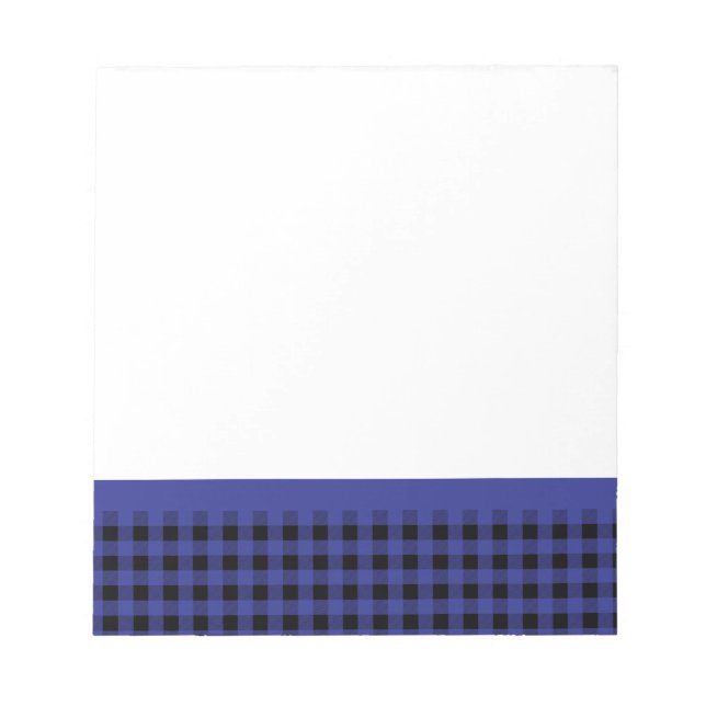 Gingham Blue und Black Notizblock (Vorderseite)