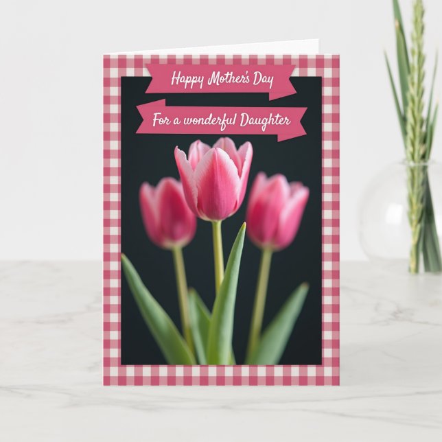 Gingham-Blumen-Sonderanlasskarte Karte (Vorderseite)