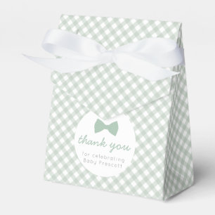 Gingham Bogen Krawatte Babydusche Gefälligkeitsbox Geschenkschachtel