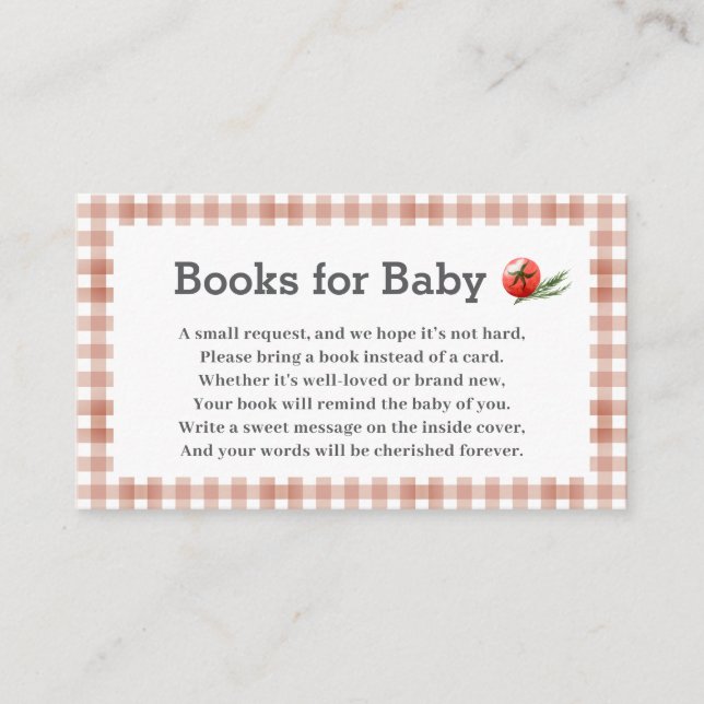 Gingham Books for baby Shooter Begleitkarte (Vorderseite)