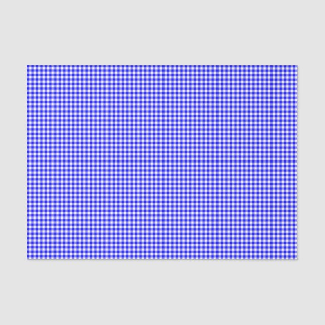 Gingham-Bright Blue Tissue Wrapping Paper Seidenpapier (Vorderseite)