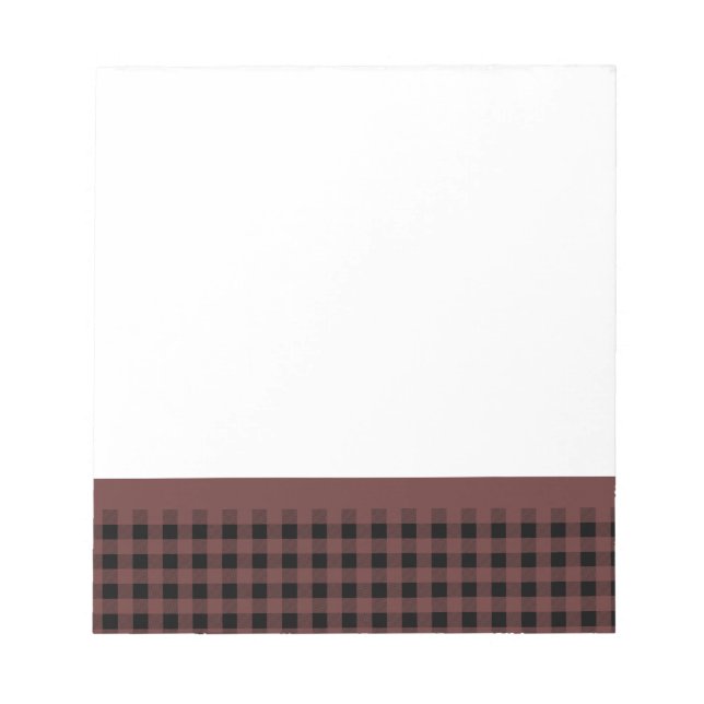 Gingham Brown und Black Notizblock (Vorderseite)