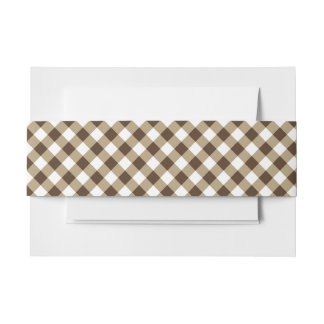 Gingham Brown White Einladungsbanderole