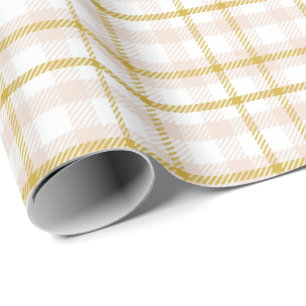 Gingham-Buffalo-Karo neutral Blush-Pink Ostern Geschenkpapier