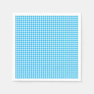 Gingham-Caribbean Blue Paper Napkins Serviette