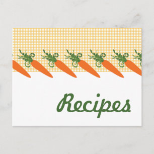 Gingham Carrot Recipe Postcard Postkarte