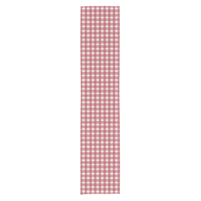 Gingham Charm Red Kurzer Tischläufer (Vorderseite)
