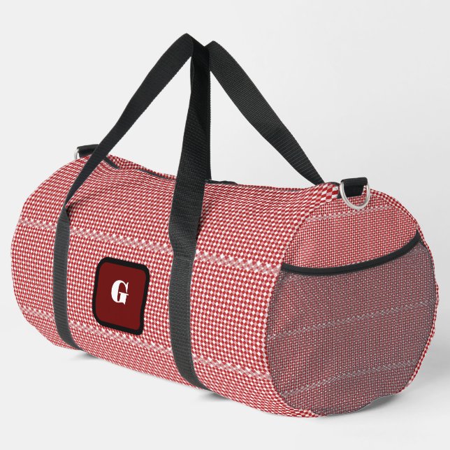 Gingham Checked Customize Duffle Bag (Rechte Ecke)