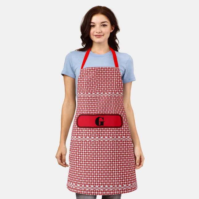 Gingham Checked Customize Schürze (Getragen)