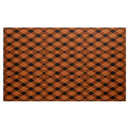 Gingham Checkered Burnt Orange Black Stoff