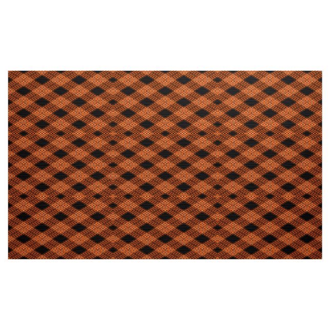Gingham Checkered Burnt Orange Black Stoff (Yard (91,4 cm))