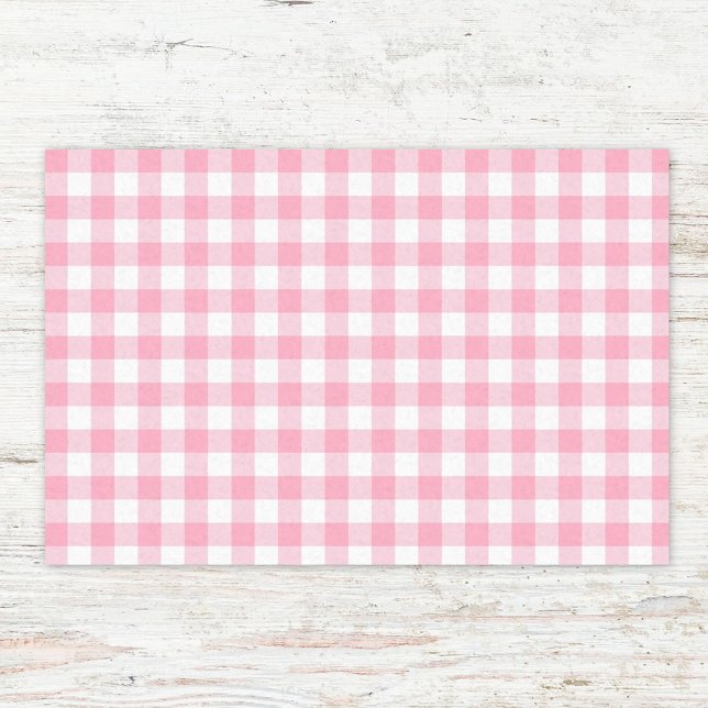 Gingham Checkered Patten in Pastellfarben Seidenpapier (In situ)