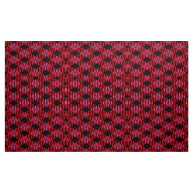 Gingham Checkered Red and Black Pattern Fabric Stoff (Yard (91,4 cm))