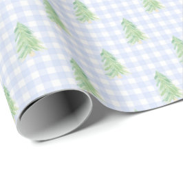 Gingham Christmas Trees Weihnachtswrapping Paper Geschenkpapier