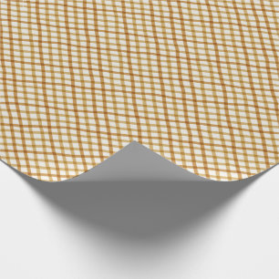 Gingham Christmas Wrapping Paper in Gold Geschenkpapier
